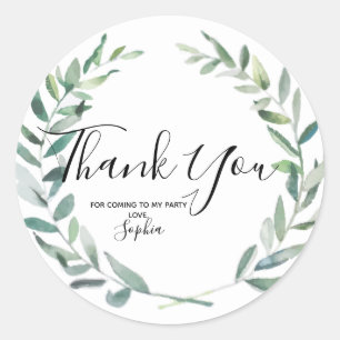Adesivo Botânico Floral Wreath Branch Obrigado Sticker