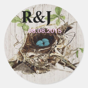 Adesivo botânico francês do ninho do pássaro das coisas