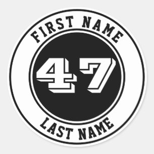 Adesivo Botão de Bat do Baseball Personalizado e Número