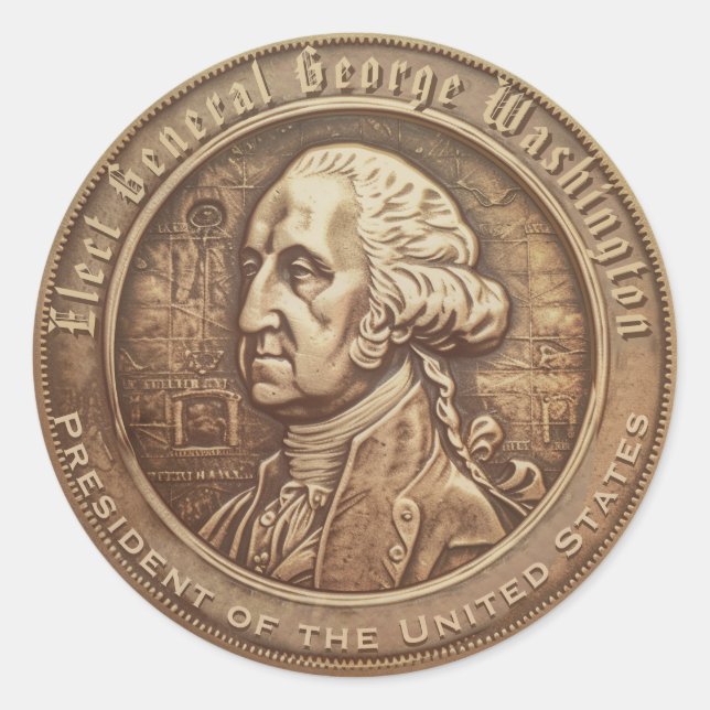 Adesivo Botão de Campanha de George Washington (Frente)