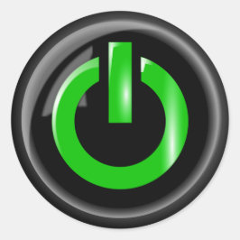 Adesivo Botão de liga/desliga preto "Verde ligado"