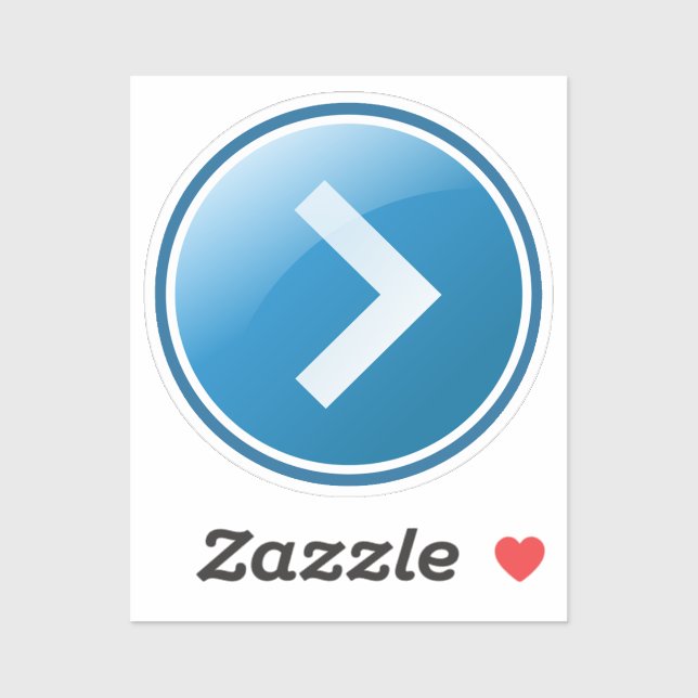 Adesivo Botão de Seta Azul - Direito (Folha)