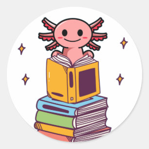 Adesivo Botão Diversão de Livros Axolotl