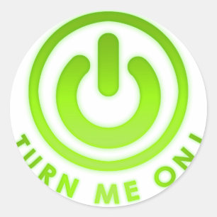 Adesivo Botão do poder - gire-me sobre