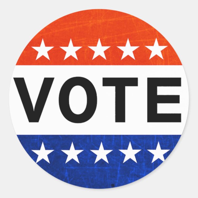 Adesivo Botão Patriótico Branco Vermelho e Azul (Frente)