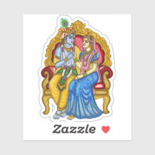 Adesivo Botão Radha Krishna