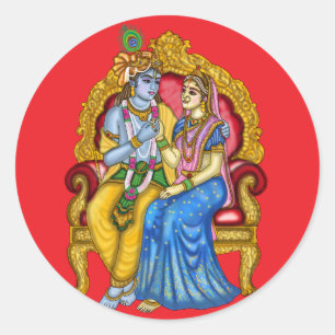 Adesivo Botão Radha Krishna