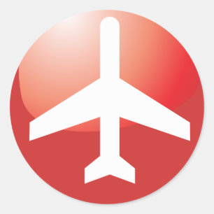 Adesivo Botão Vermelho do Avião