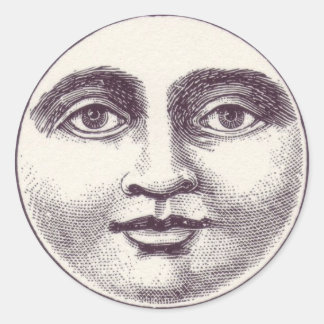 Adesivo Botão Vintage Moon Face