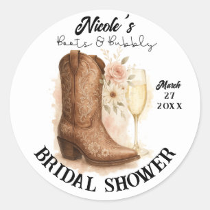 Adesivo Botas & Bubbly Chuveiro de Noiva de Bota Country W