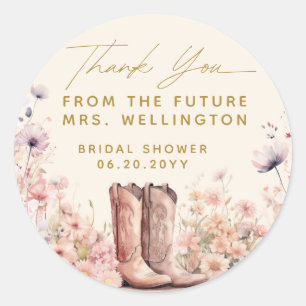 Adesivo Botas & Bubbly Floral Cowgirl Chá de Noiva