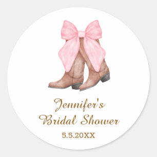 Adesivo botas cowgirl de chuveiro de noiva com arco wester