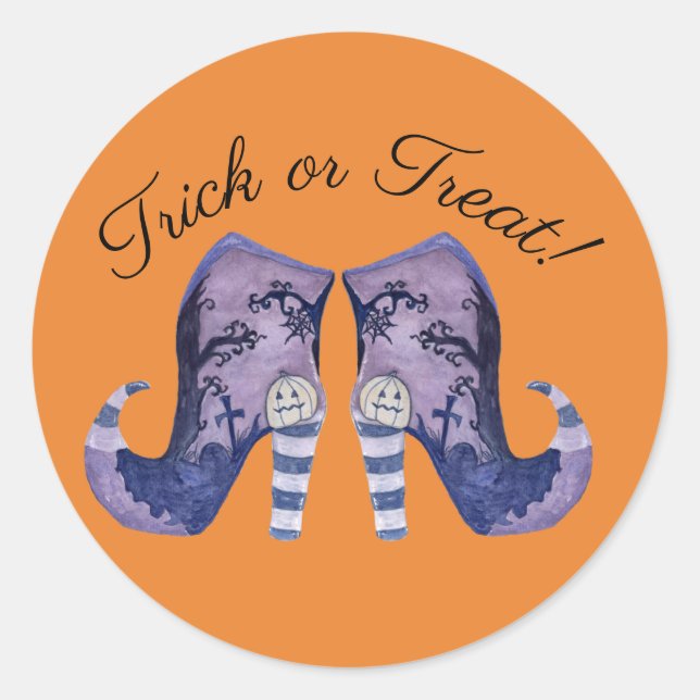 Adesivo Botas de Bruxas do Halloween Whimsical (Frente)