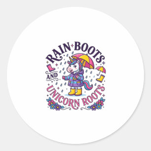 Adesivo Botas de Chuva de Unicórnio e Camisa Comercial Uni