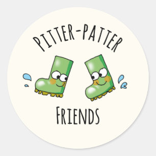 Adesivo Botas De Chuva Verdes Fofas Amigos Pitter-Patter