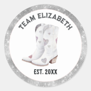 Adesivo Botas de Cowgirl Coração Brilhante Último Rodeio E