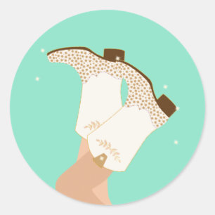 Adesivo Botas de Cowgirl Modernas e Femininas Pernas Estre