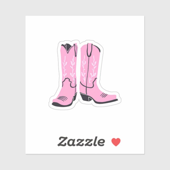 Adesivo Botas de Cowgirl Rosa (Folha)