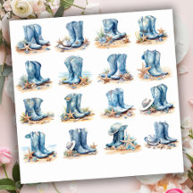Botas de Garota Azul-Claro