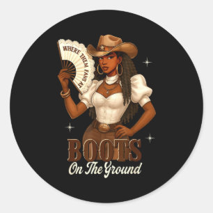 Adesivo Botas de História Negra no Chão Cowgirl Western