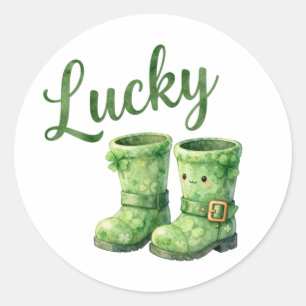 Adesivo Botas de Leprechaun Sortudo em Aquarela Dia de São