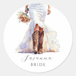 Adesivo Botas de noiva Cowgirl Vestido de Noiva