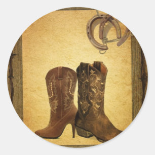 Adesivo botas de vaqueiro em ferradura primitivas do país
