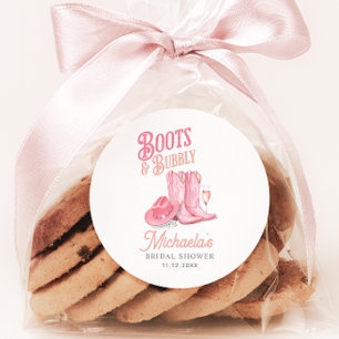 Adesivo Botas e Espumante Caubói e Caubola Rosa Chá de Noi