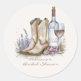 Adesivo Botas e Espumante Floral Chuveiro de Noiva