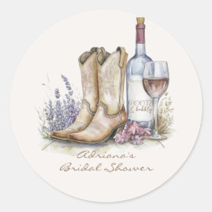 Adesivo Botas e Espumante Floral Chuveiro de Noiva