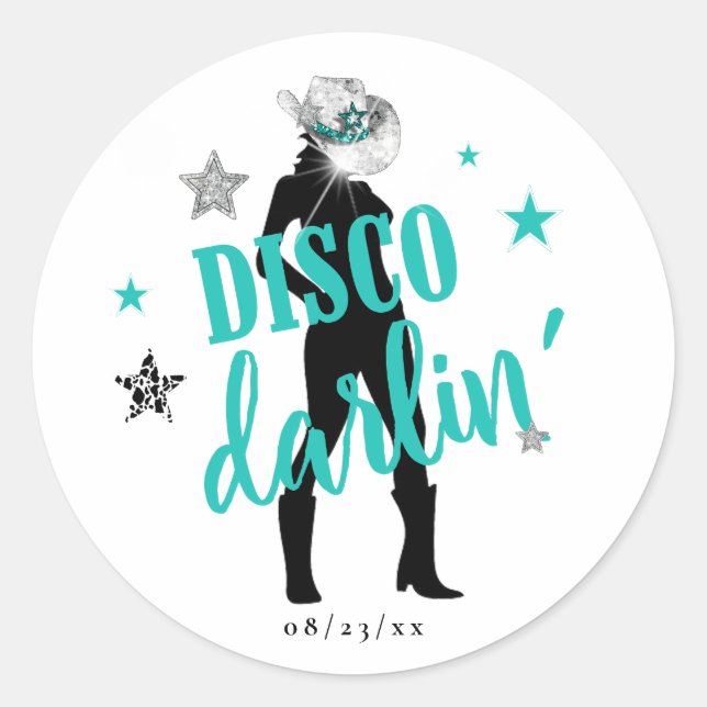 Adesivo Botas 'n Brilho Disco Querida Azul ID925  (Frente)