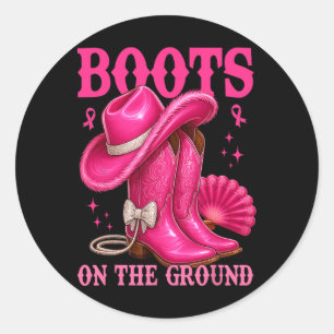 Adesivo Botas No Chão De Cancer De Mama Rosa-Rosa
