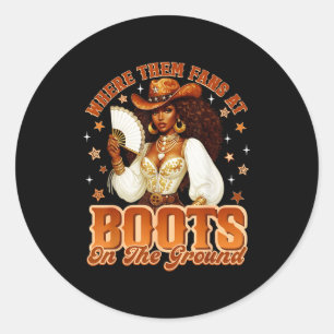 Adesivo Botas no chão onde estão aqueles fãs de Cowboy Oci
