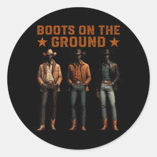 Adesivo Botas no Chão Rodeio Western Cowboys Negros Esquad