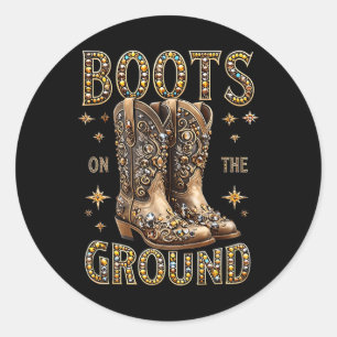 Adesivo Botas No Ground Black Cowgirl Western Onde