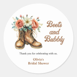 Adesivo Botas Rústicas e Bridal Shower Ocidental Espumante