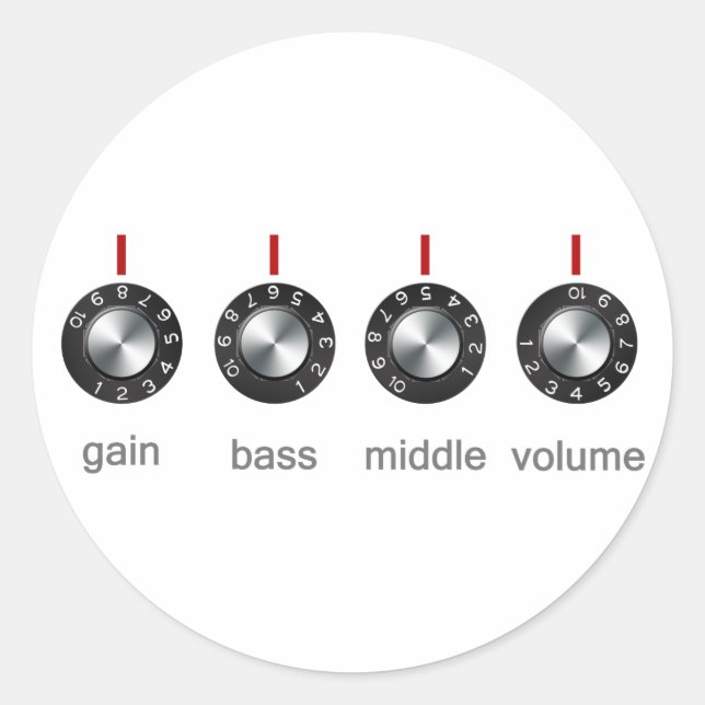 Adesivo Botões Amp De Violão (Frente)