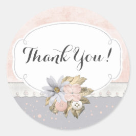 Adesivo Botões De Vedação Floral chique Russo Obrigado