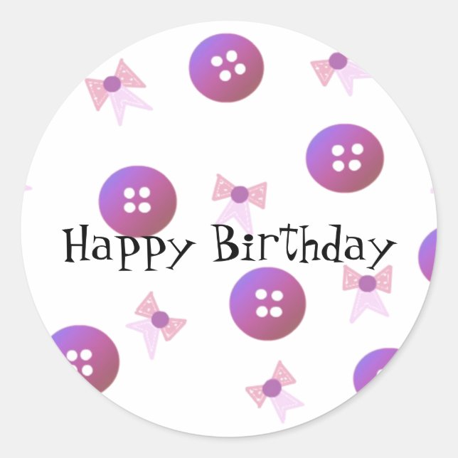 Adesivo Botões e Laços de Aniversário (Frente)