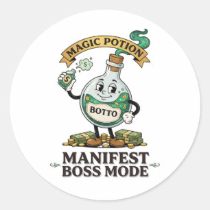 Adesivo Botto Manifest Modo Chefe Cartoon Retro dos Anos 1