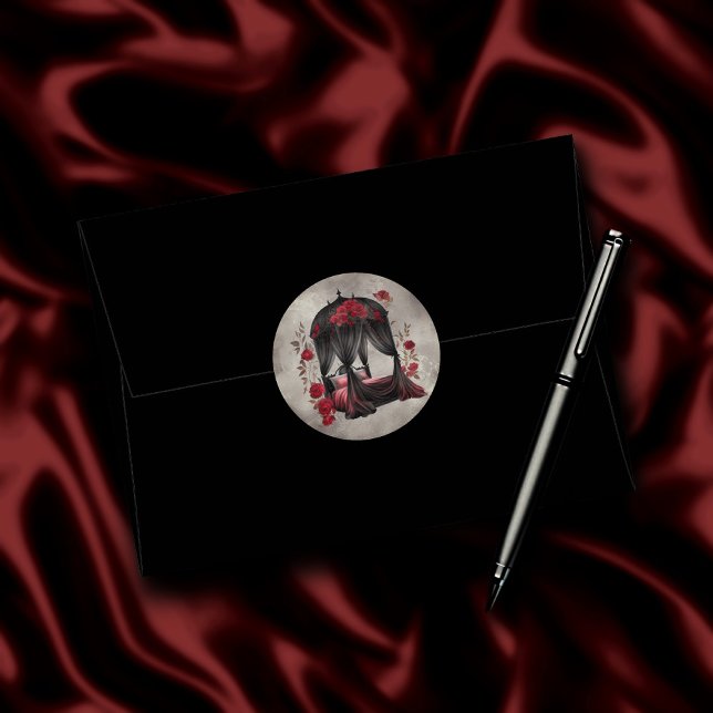 Adesivo Boudoir | Scarf Canopy Old Antique Poster Bed (Criador carregado)