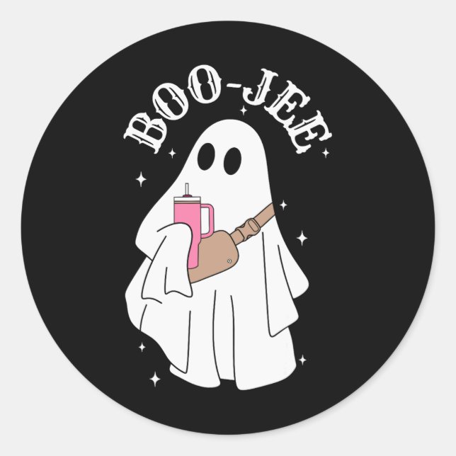 Adesivo Boujee Boo-jee Cute Ghost Spooky Halloween (Frente)