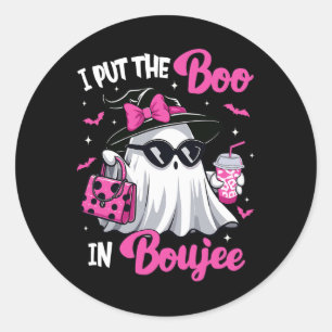 Adesivo Boujee Boo Jee Spooky Ghost Pink Halloween Pumpkin
