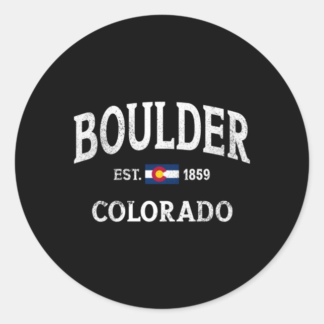 Adesivo Boulder Colorado Co Flag Athletic Throwback (Frente)