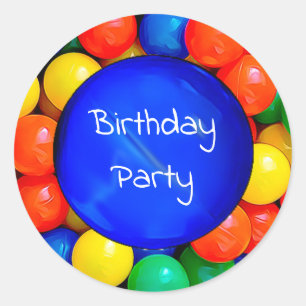 Adesivo Bouncy Balls Birthday ou Invitation Sealers