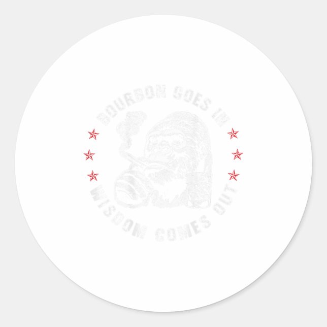 Adesivo Bourbon entra na sabedoria sai macaco uísque (o (Frente)