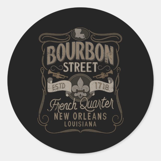 Adesivo Bourbon Street French Quer New Orleans (Frente)