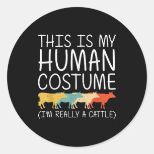 Adesivo Bovinos Halloween Fazenda de Vaca Humana Fácil