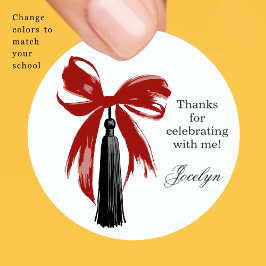 Adesivo Bow Coquette Graduation Party Favor Sticker