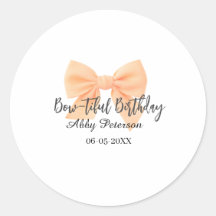 Bow-tiful birthday orange bow name date simple pas
